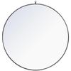 Pemberly Row 48" Contemporary Metal Frame Hooked Mirror in Black view 1