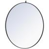 Pemberly Row 48" Contemporary Metal Frame Hooked Mirror in Black view 3