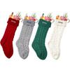 Lemefind Personalized Christmas Stockings 6 Pack Knit Embroidery Name Large Custom Family Christmas Stockings with Burgundy White Green Grey for Fireplace Mantel Farmhouse Xmas Party Decor Gifts view 1