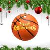 Christmas Ornament Merry Christmas Basketball Christmas Ornament Keepsake Kids Boys Basketball Player Gifts Christmas Tree Ceramic Ornament Decoration Gifts Keepsake for Family Xmas Ornament 3" view 3