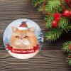 Christmas Ceramic Ornament Cat in Christmas Hat Dear Santa, Define Naughty Holiday Present New Home Gift for Cat Lovers Ceramic Elegant Hanging Christmas Tree Decorations view 2