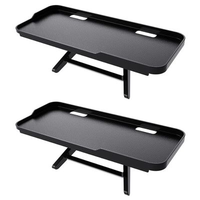 JIANNI Monitor Top Shelf, 2pcs Tv Top Shelf with Stringing Holes and Non-Slip Platform Quick Installation Without Drilling Storage Holder Stand (Black)