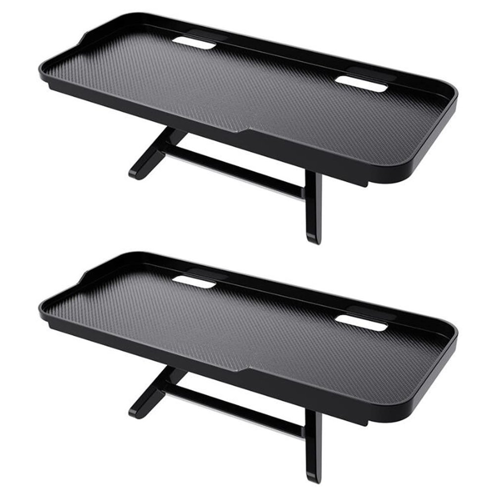 JIANNI Monitor Top Shelf, 2pcs Tv Top Shelf with Stringing Holes and Non-Slip Platform Quick Installation Without Drilling Storage Holder Stand (Black)