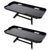 JIANNI Monitor Top Shelf, 2pcs Tv Top Shelf with Stringing Holes and Non-Slip Platform Quick Installation Without Drilling Storage Holder Stand (Black) view 1
