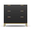 Anmytek Black Dresser for Bedroom, 3 Drawer Dresser with Spacious Storage Modern Wood Chest of Drawers for Bedroom Living Room Chest of Drawers for Hallway H0073 view 4