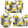 Bath Mat 3 Piece Bathroom Rug Sets, Yellow Gray Geometric Non Slip Bath Rug Contour Mat and Toilet Lid Cover, Absorbent Shower Mats Soft Bath Rug and Mat Sets Nordic Abstract Circle Design Large view 4