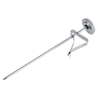 Milk Thermometer, Food Coffee Foam Frothing Temperature Stainless Steel Probe Clip Barista for Drinks Chocolate Liquid Water Candle Calibrable Large Dial
