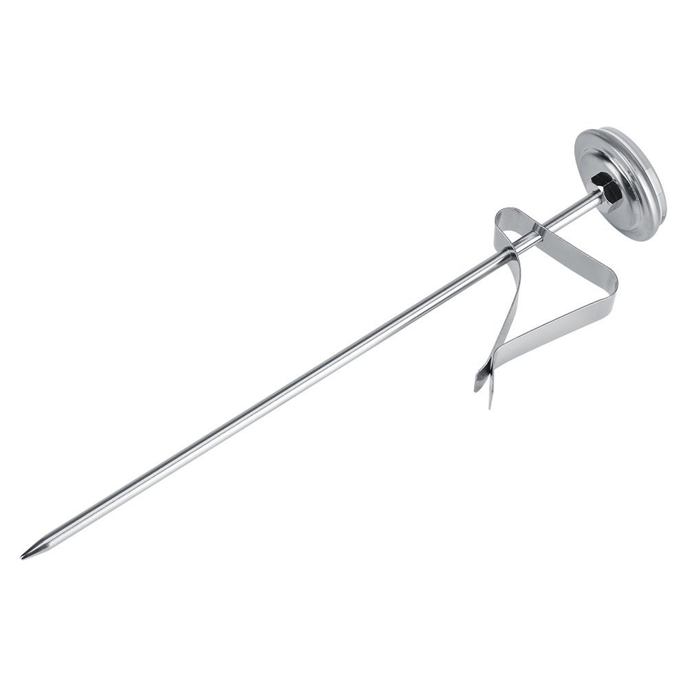 Milk Thermometer, Food Coffee Foam Frothing Temperature Stainless Steel Probe Clip Barista for Drinks Chocolate Liquid Water Candle Calibrable Large Dial