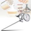 Milk Thermometer, Food Coffee Foam Frothing Temperature Stainless Steel Probe Clip Barista for Drinks Chocolate Liquid Water Candle Calibrable Large Dial view 3