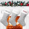 AtiMing Personalized Christmas Stockings Sequin Family of 6 Large Red Blue Green Gold Silver Sparkly Custom Christmas Stockings with Names Customized Stockings for Xmas Fireplace Decorations view 4
