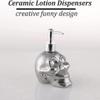 GHQYP Vintage Ceramic Soap Dispenser Skull Shaped Lotion Dispenser Leak Proof Fillable Liquid Pump Soap Pump 15oz/450ml view 3