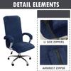 DKSLIPGO Velvet Office Chair Covers - Universal Swivel & Gaming Chair Covers (Large, Navy) view 2