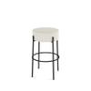 Amisco Clovis 26.75 in. Counter Stool - Off White Faux Leather/Black Metal view 1
