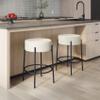 Amisco Clovis 26.75 in. Counter Stool - Off White Faux Leather/Black Metal view 2