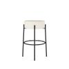 Amisco Clovis 26.75 in. Counter Stool - Off White Faux Leather/Black Metal view 4