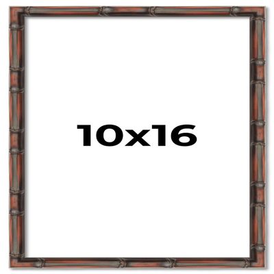 10x16 Frame Brown Bamboo with Dark Coffee/Walnut Finish | Solid Wood Picture Frame Width 0.75 Inches | Interior Depth 0.5 Inches | Complete with UV Acrylic, Foam Board Backing & Hanging Hardware