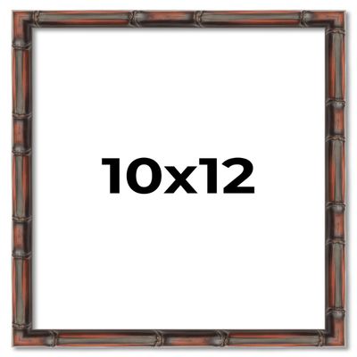 10x12 Frame Brown Bamboo with Dark Coffee/Walnut Finish | Solid Wood Picture Frame Width 0.75 Inches | Interior Depth 0.5 Inches | Complete with UV Acrylic, Foam Board Backing & Hanging Hardware