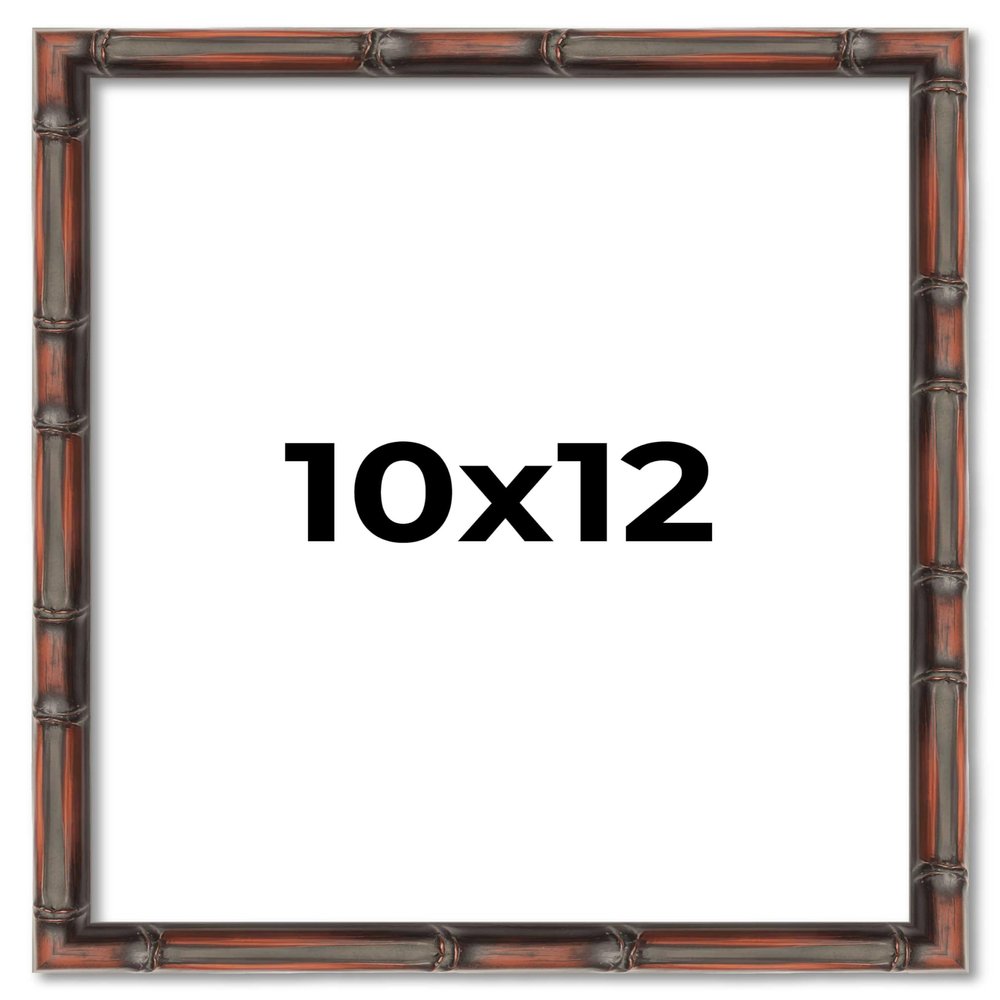 10x12 Frame Brown Bamboo with Dark Coffee/Walnut Finish | Solid Wood Picture Frame Width 0.75 Inches | Interior Depth 0.5 Inches | Complete with UV Acrylic, Foam Board Backing & Hanging Hardware