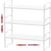Jojocross Expandable Shelf for Cabinet Organizer Adjustable Stackable Spice Rack at Kitchen and Bathroom more, Counter Countertop Cupboard Organization Pantry Storage(LARGE/3PACKS/WHITE) view 1