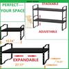 Jojocross Expandable Shelf for Cabinet Organizer Adjustable and Stackable Spice Rack at Kitchen and Bathroom More, Counter Countertop Cupboard Organization Pantry Storage(LARGE/3PACKS/BLACK) view 3