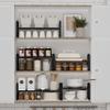 Jojocross Expandable Shelf for Cabinet Organizer Adjustable Stackable Spice Rack at Kitchen and Bathroom More, Counter Countertop Cupboard Organization Pantry Storage(MEDIUM/1PACK/BLACK) view 2