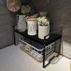 Jojocross Expandable Shelf for Cabinet Organizer Adjustable Stackable Spice Rack at Kitchen and Bathroom More, Counter Countertop Cupboard Organization Pantry Storage(MEDIUM/1PACK/BLACK) view 3
