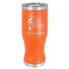LaserGram 14oz Vacuum Insulated Pilsner Mug, Musical Notes, Personalized Engraving Included (Orange) view 1