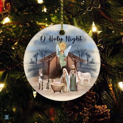 Christmas Ornament Local Legends Designs Ornament Xmas Present Birth of Jesus Christmas Ceramic Ornament Keepsake Funny Christmas Hanging Tree Decor Ornament