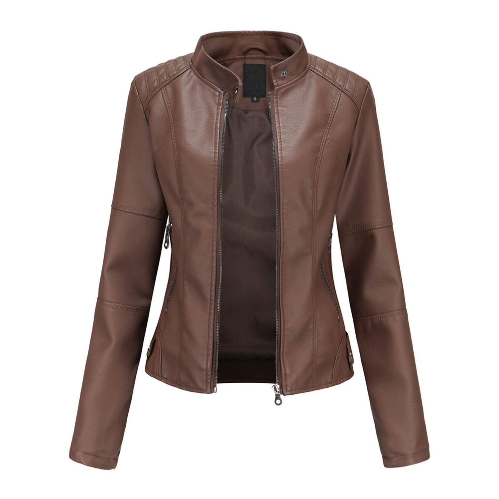 HINDOLA Womens Faux Leather Jackets Short Motorcycle Jacket Winter Fashion Moto Biker Casual Jackets Coat