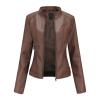 HINDOLA Womens Faux Leather Jackets Short Motorcycle Jacket Winter Fashion Moto Biker Casual Jackets Coat view 1