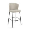 Amisco Camilla 27.25 in. Counter Stool - Cream Boucl Polyester/Black Metal view 1