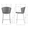 Amisco Camilla 27.25 in. Counter Stool - Cream Boucl Polyester/Black Metal view 3