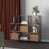 ClosetMaid 4-Tier Bookcase, 5 Shelves, Display Shelf for Living Room or Office, Industrial Black Metal and Wood, Weathered Gray view 2