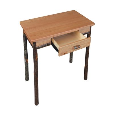 Amish-Made Small Rectangular Natural-Stained Hickory Writing Desk