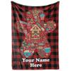 Custom Gingerbread Man Blanket - Ships Next Day, Printed in USA - Fleece or Sherpa Sofa Throw, Soft Christmas Bedding, Holiday Home Decor, Customizable Family Throws (Sherpa 60x80) view 1