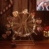 Spinning Ferris Wheel with Personalized 1-12 Heart Photo Custom Metal Desktop Picture Frame with LED Light for Home Dcor Christmas Birthday Gifts (Gold) view 1