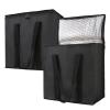 Bodaon 2-Pack Insulated Reusable Grocery Shopping Bags, Picnic Cooler Bag with Top Cold, Black view 1