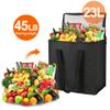 Bodaon 2-Pack Insulated Reusable Grocery Shopping Bags, Picnic Cooler Bag with Top Cold, Black view 4