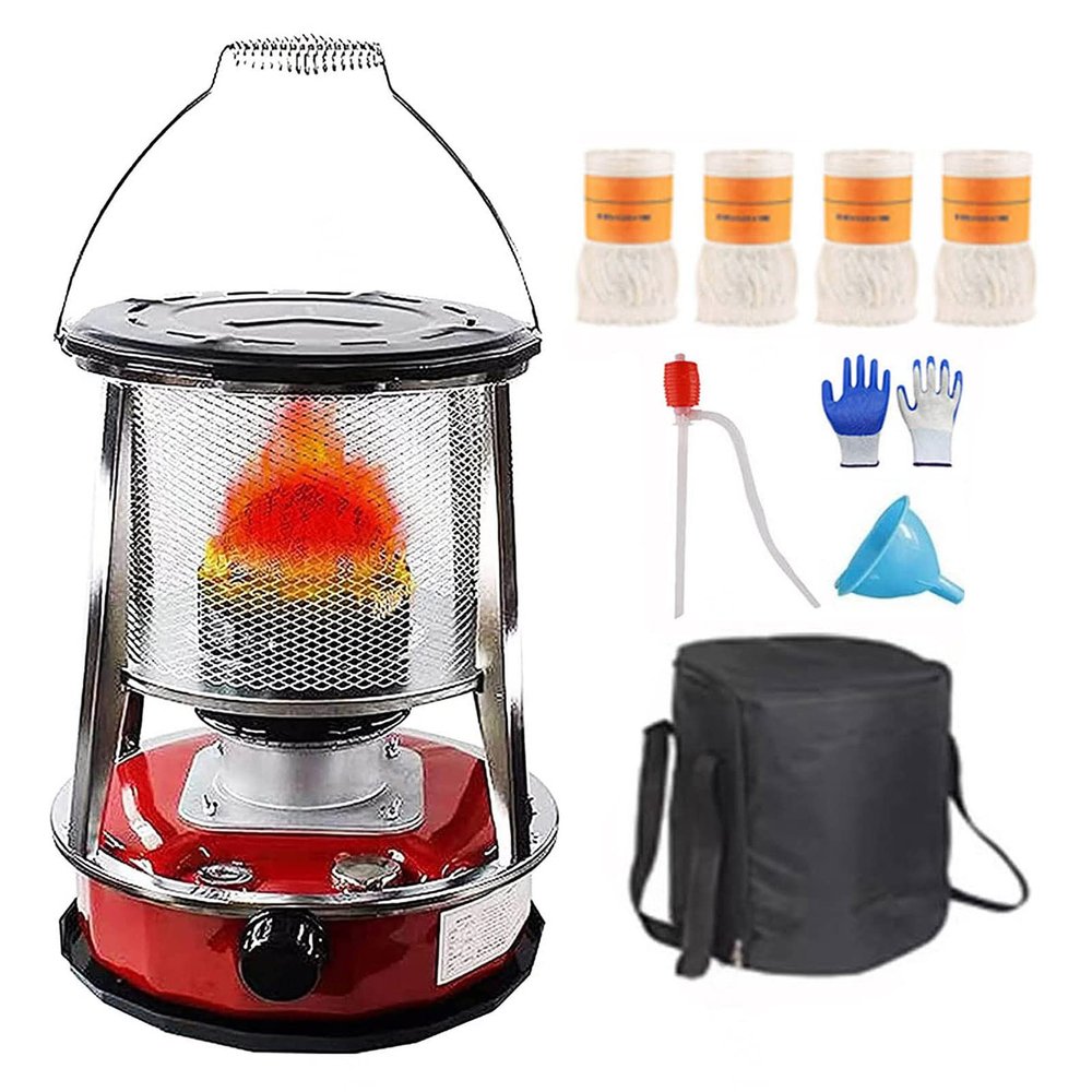 Xrdbfd Kerosene Stove Heater for Indoor Use, Universal Kerosene Stove Burner, Camping Oil Paraffin Heater, Mobile Kerosene Heaters, 4.6/6L,4.6Lred