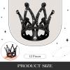 12 Pieces Crown Cake Topper Mini Baby Crown Tiny Queen Crown Small Princess Headpiece Cake Decoration for Women Lady Girl Bridal Wedding Royal Themed Baby Shower Decor Birthday Party (Black) view 3
