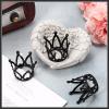 12 Pieces Crown Cake Topper Mini Baby Crown Tiny Queen Crown Small Princess Headpiece Cake Decoration for Women Lady Girl Bridal Wedding Royal Themed Baby Shower Decor Birthday Party (Black) view 4