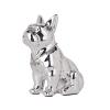 9in French Bulldog Statue, Bulldog Sculpture Decor, Resin Dog Animal Sculpture with Silver Necklace Animal Statues for Home Decor for Room, TV Stand, Bedroom, Shelves, and Desktop (9in,Silver) view 1