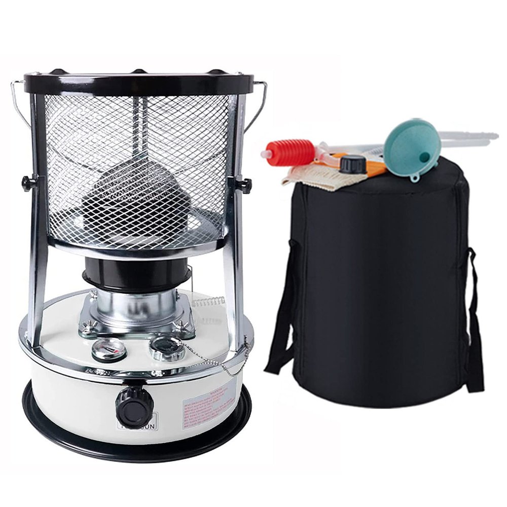 Xrdbfd Kerosene Stoves for Indoor Use, Kerosene Stove Heater with Automatic Fire Extinguishers, Convenient Kerosene Stove Burners, Outdoor Camping Paraffin Heaters,6Lwhite