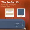 TEXAS LINEN CO. Luxury Egyptian Cotton King Stripe Sheet Set, 600 Thread Count Extra Long Staple 4 PC Set, King Blue Damask Sheets, Soft, Cooling Sateen Weave Sheets Upto 18 in Deep Pocket view 4