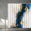 AMFD Blue Marble Shower Curtain Modern Abstract Texture Gold Luxury Marbling Fabric Bathroom Decor Curtains Set Include Hooks,(47" Wx70 H) view 2