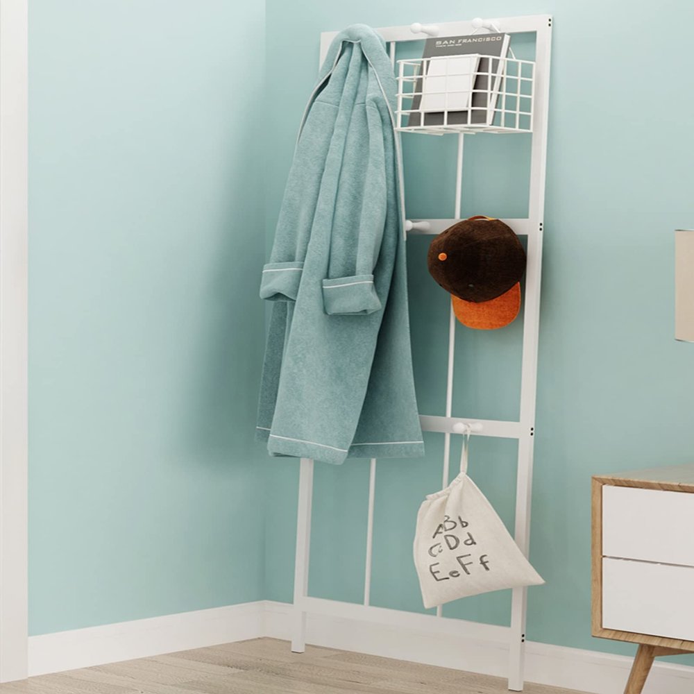 LXBAMKEA Coat Rack Stand Clothes Rack Stand, Wall Corner Garment Rack, Portable Hall Entryway Office Bedroom Furniture, Clothes Hat Umbrella Handbag Storage Organizer, Space-Saving