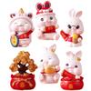 1set Auspicious Rabbit Decoration Rabbit Miniature Bunny Figure Zodiac Animal Figurines Dashboard Figurine Rabbit Statue Car Trim Rabbit Figurines Dining Table Resin Dash Board view 1
