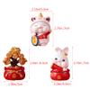 1set Auspicious Rabbit Decoration Rabbit Miniature Bunny Figure Zodiac Animal Figurines Dashboard Figurine Rabbit Statue Car Trim Rabbit Figurines Dining Table Resin Dash Board view 2