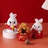 1set Auspicious Rabbit Decoration Rabbit Miniature Bunny Figure Zodiac Animal Figurines Dashboard Figurine Rabbit Statue Car Trim Rabbit Figurines Dining Table Resin Dash Board view 3