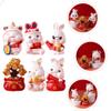1set Auspicious Rabbit Decoration Rabbit Miniature Bunny Figure Zodiac Animal Figurines Dashboard Figurine Rabbit Statue Car Trim Rabbit Figurines Dining Table Resin Dash Board view 4